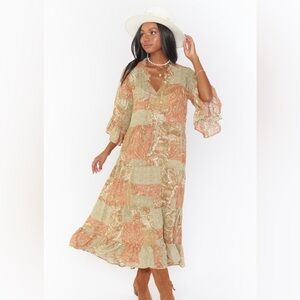 Women’s SHOW ME YOUR MUMU Paisley bohemian midi dress- Size Small